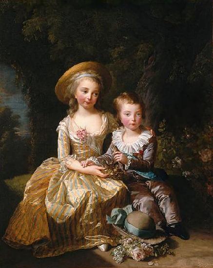 elisabeth vigee-lebrun Portrait of Madame Royale and Louis Joseph, Dauphin of France oil painting image